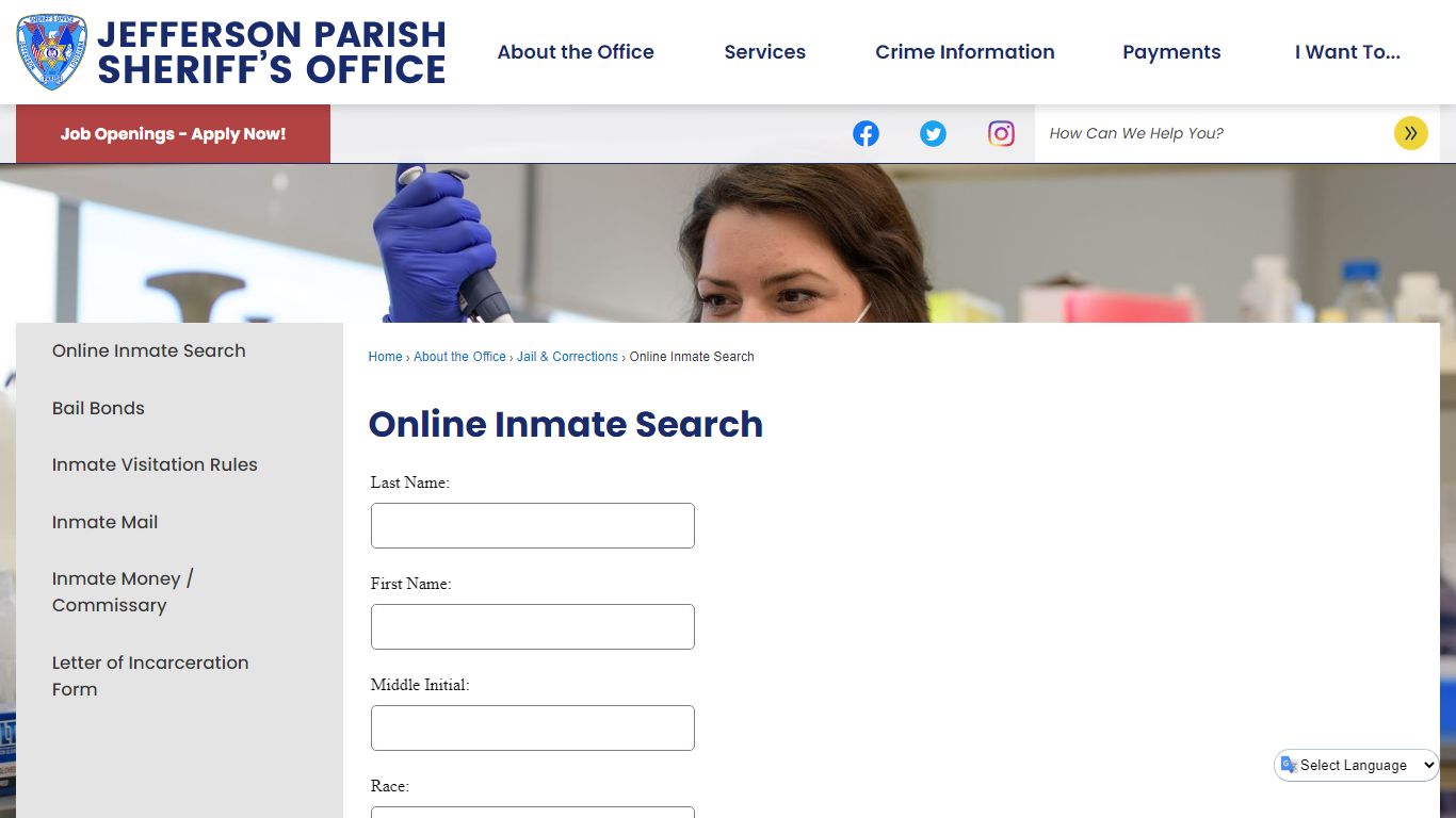 Online Inmate Search | Jefferson Parish Sheriff, LA - JPSO